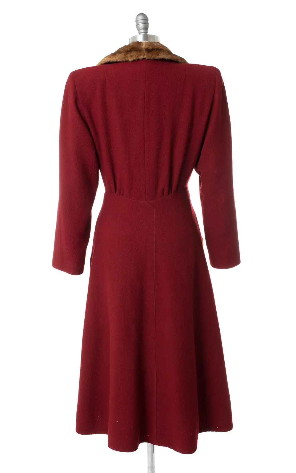 1930s 1940s Fur Trim Wool Princess Coat | small