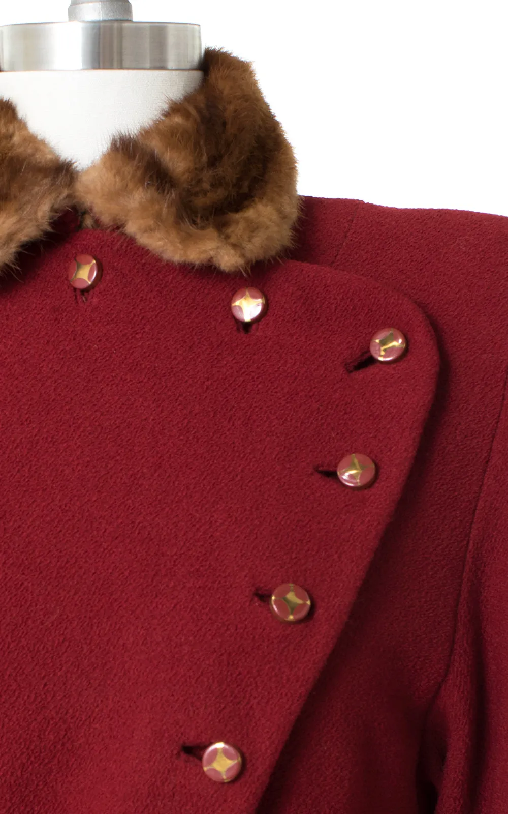 1930s 1940s Fur Trim Wool Princess Coat | small