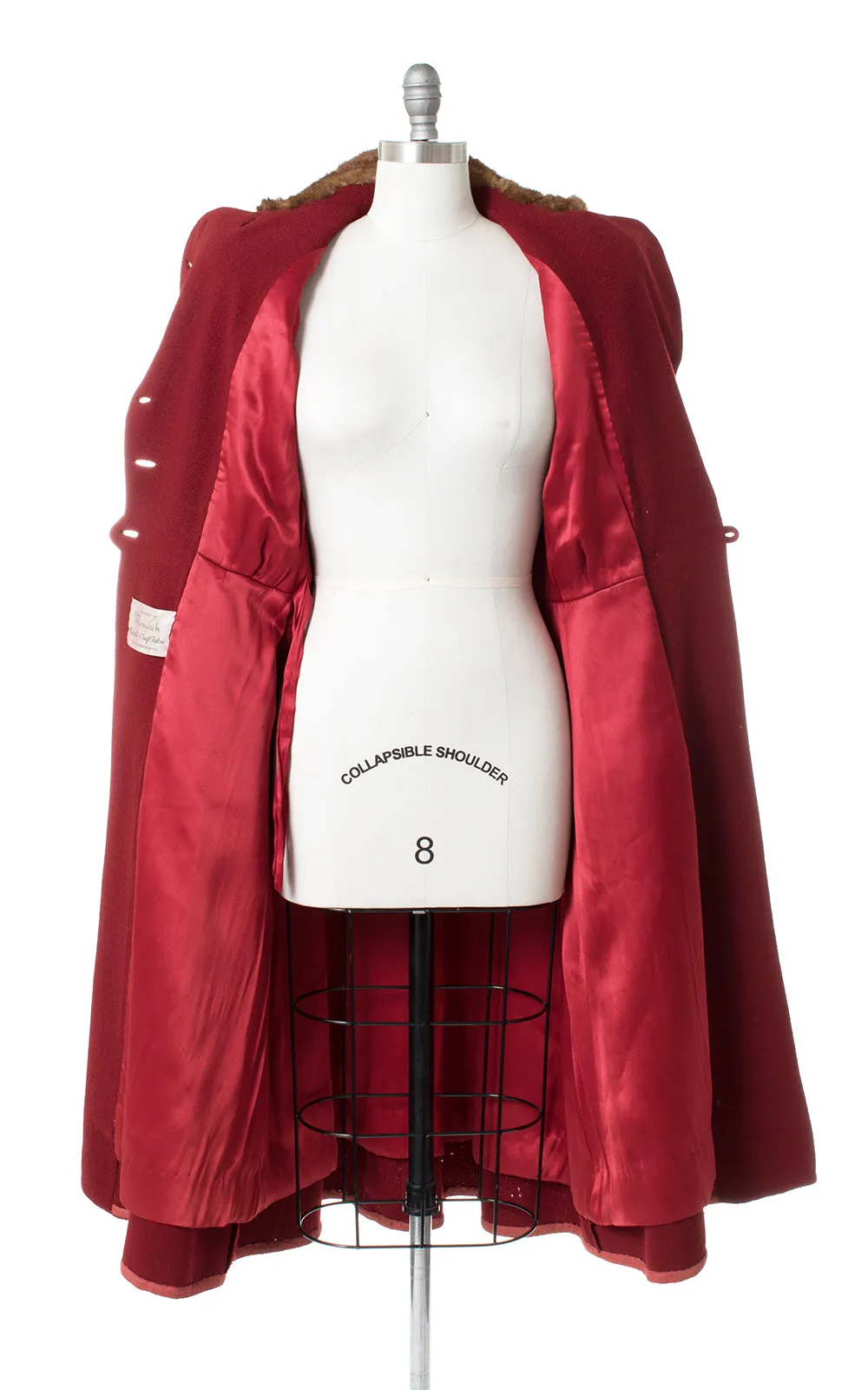 1930s 1940s Fur Trim Wool Princess Coat | small