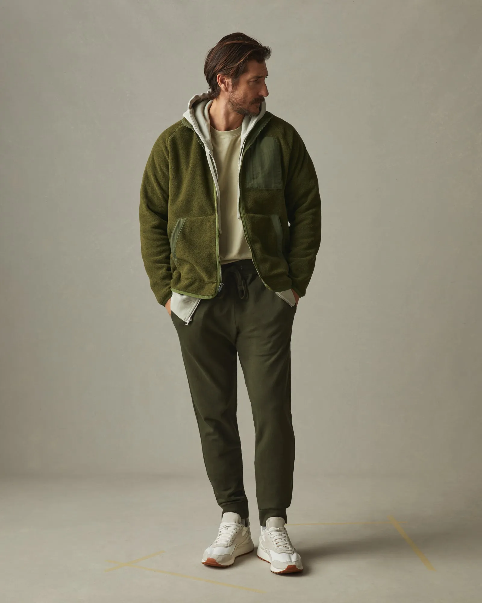 Active Fleece Full Zip - Moss