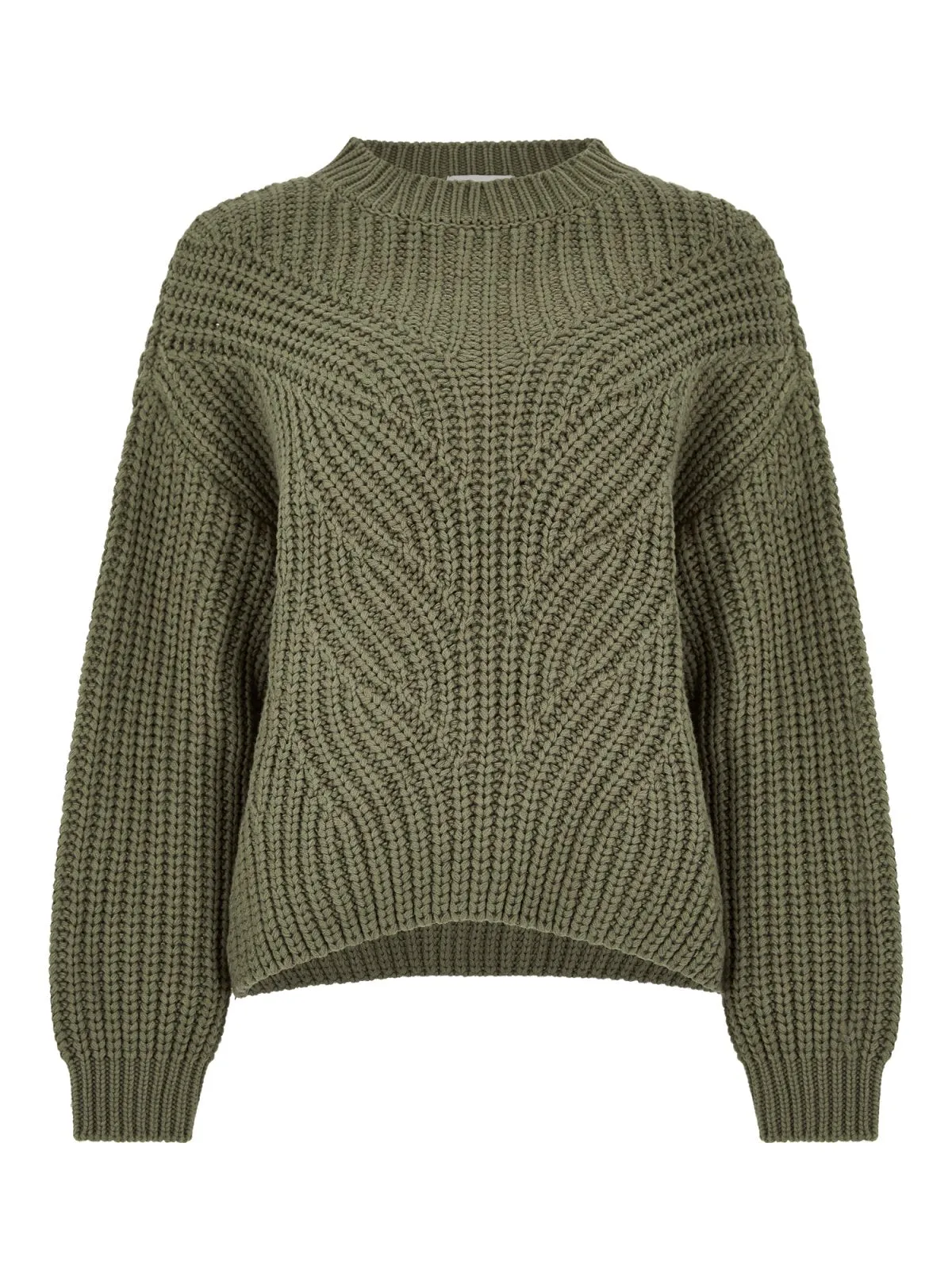 Apricot Ladies Khaki Chunky Cable Knit Sweater