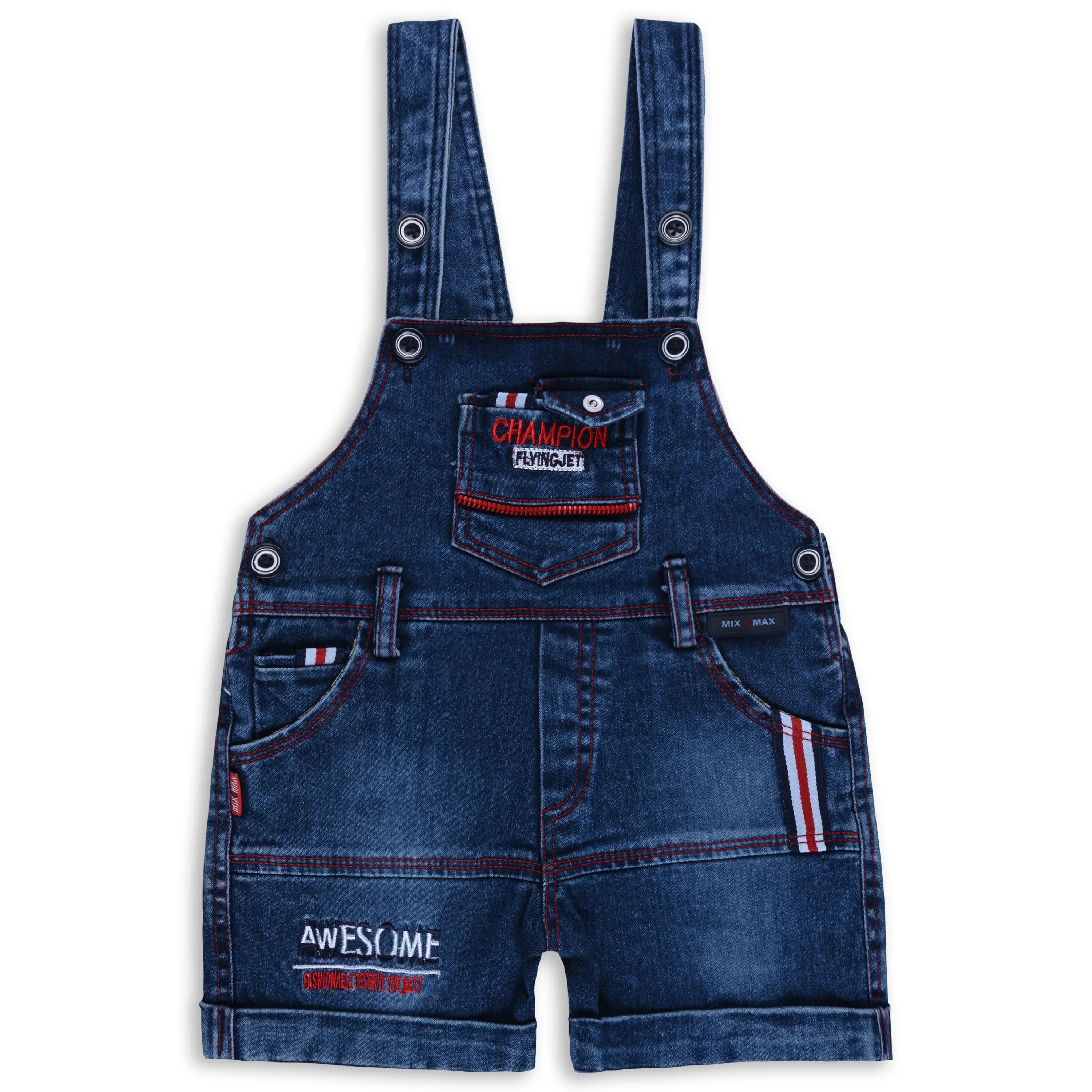 Baby Boys Printed T-Shirt and Shorts Dungaree Set