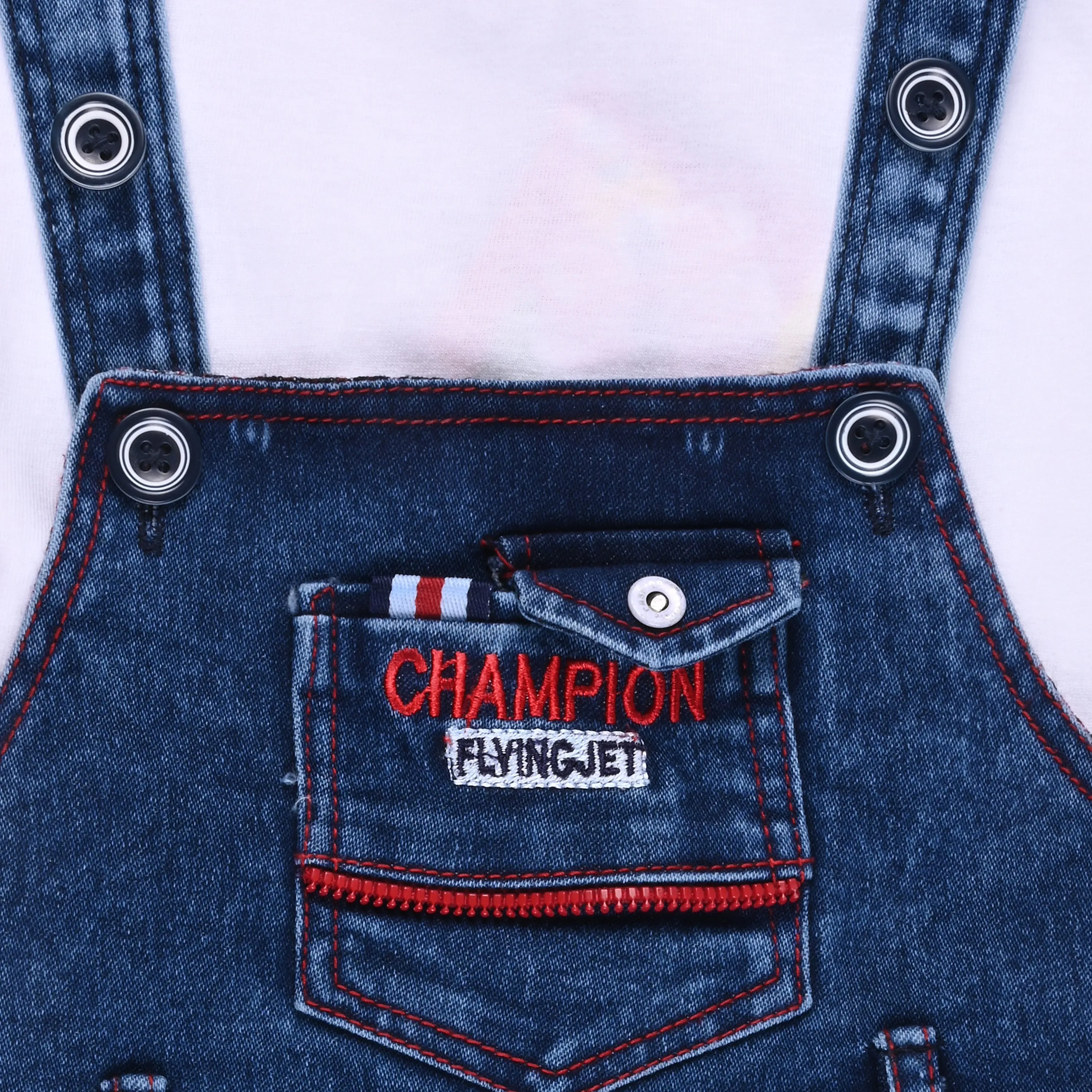 Baby Boys Printed T-Shirt and Shorts Dungaree Set