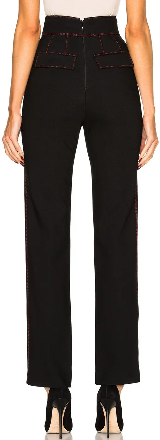 Black High-Waist Military Trousers
