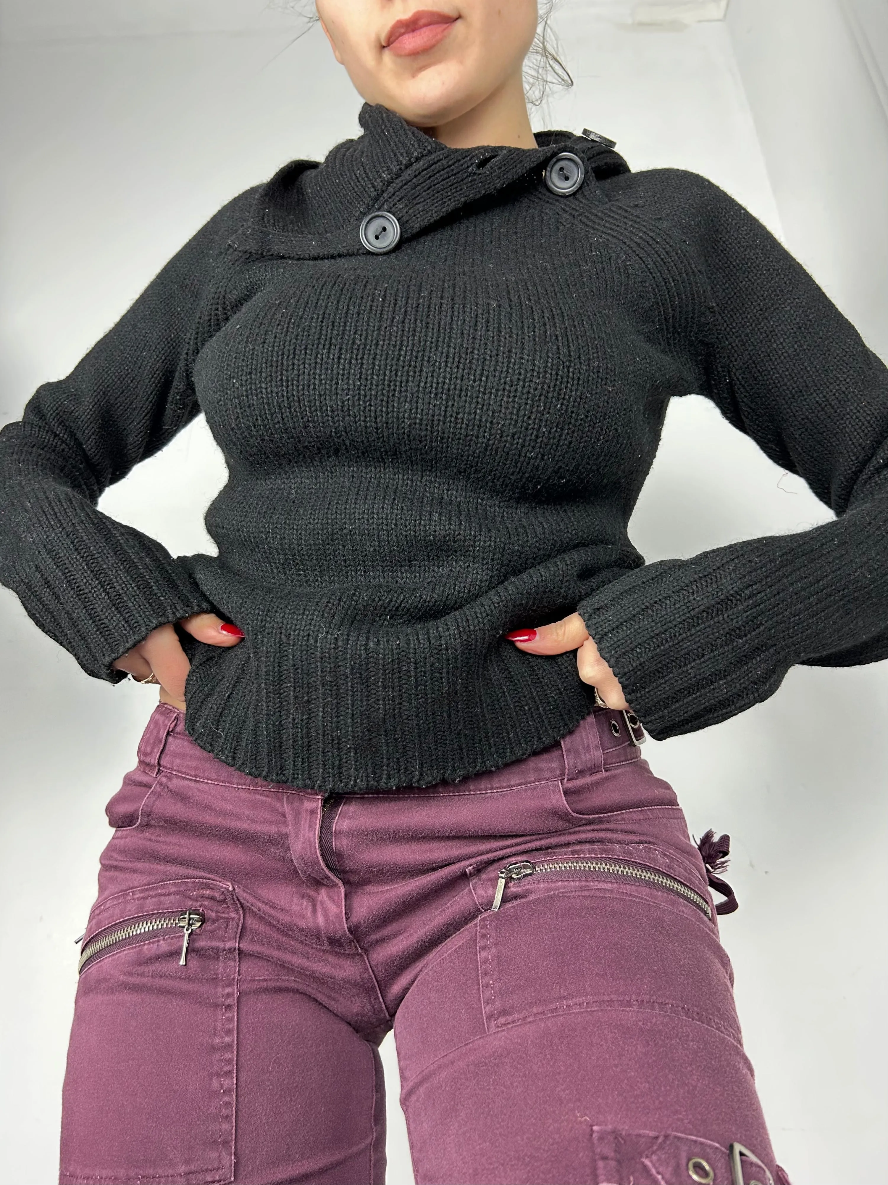 Black turtleneck jumper (M)