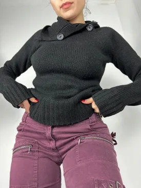Black turtleneck jumper (M)