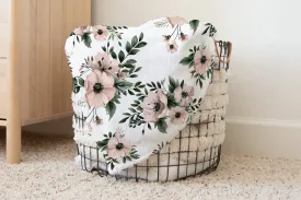 BLANKET - BLUSH PINK AND SAGE FLORAL