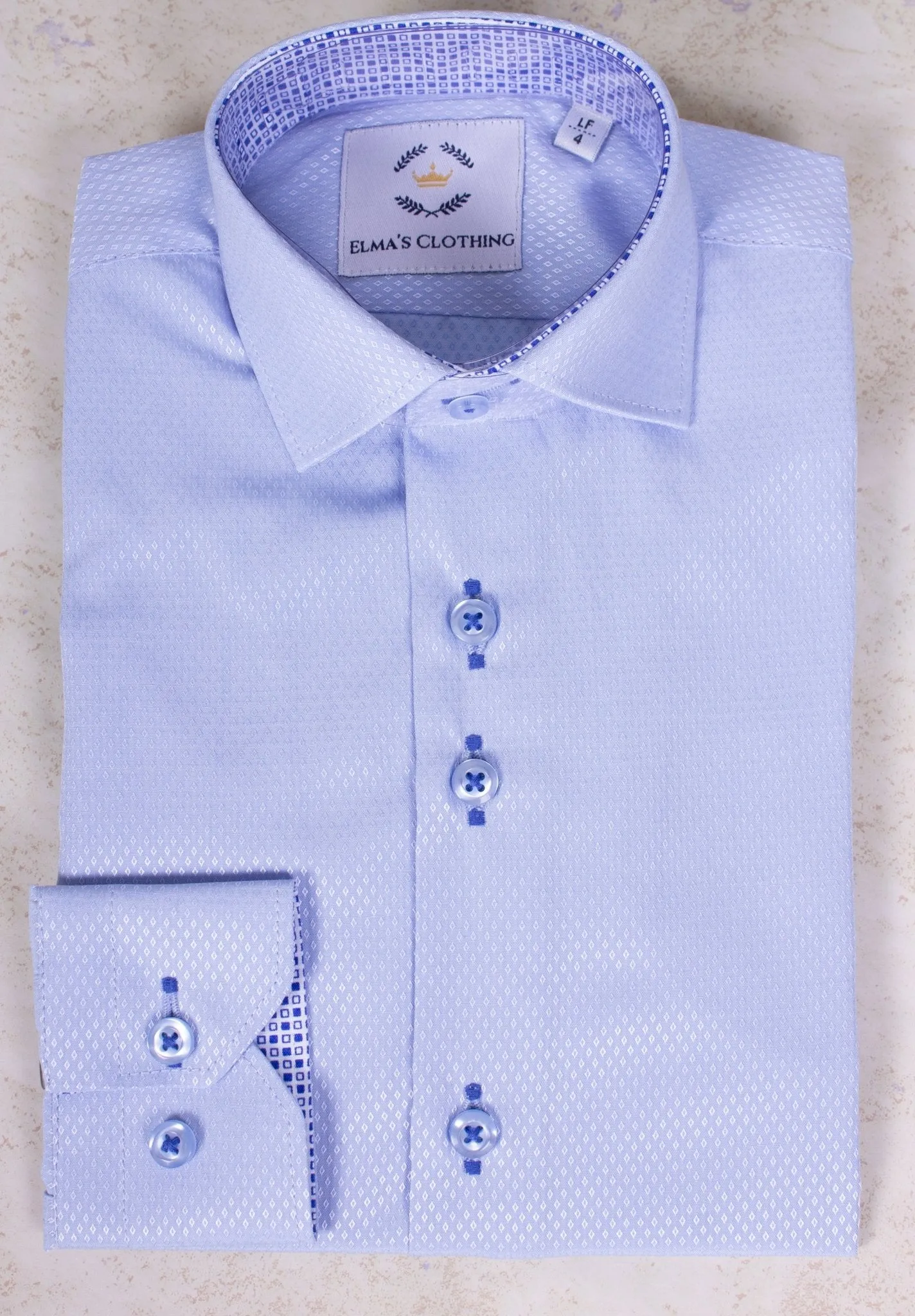 Boys' Button Down Light Blue Dress Shirt