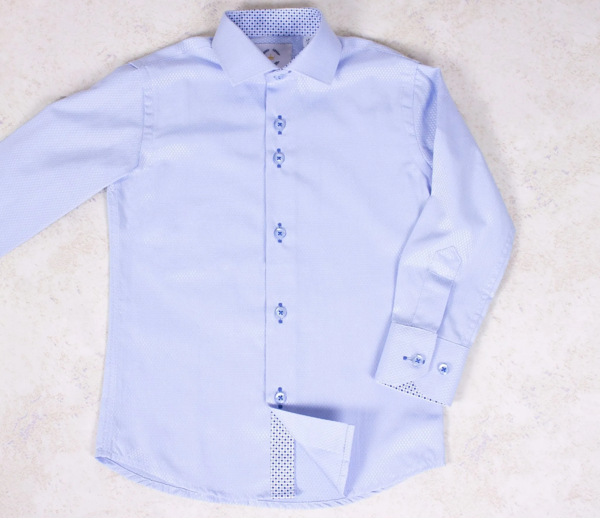 Boys' Button Down Light Blue Dress Shirt