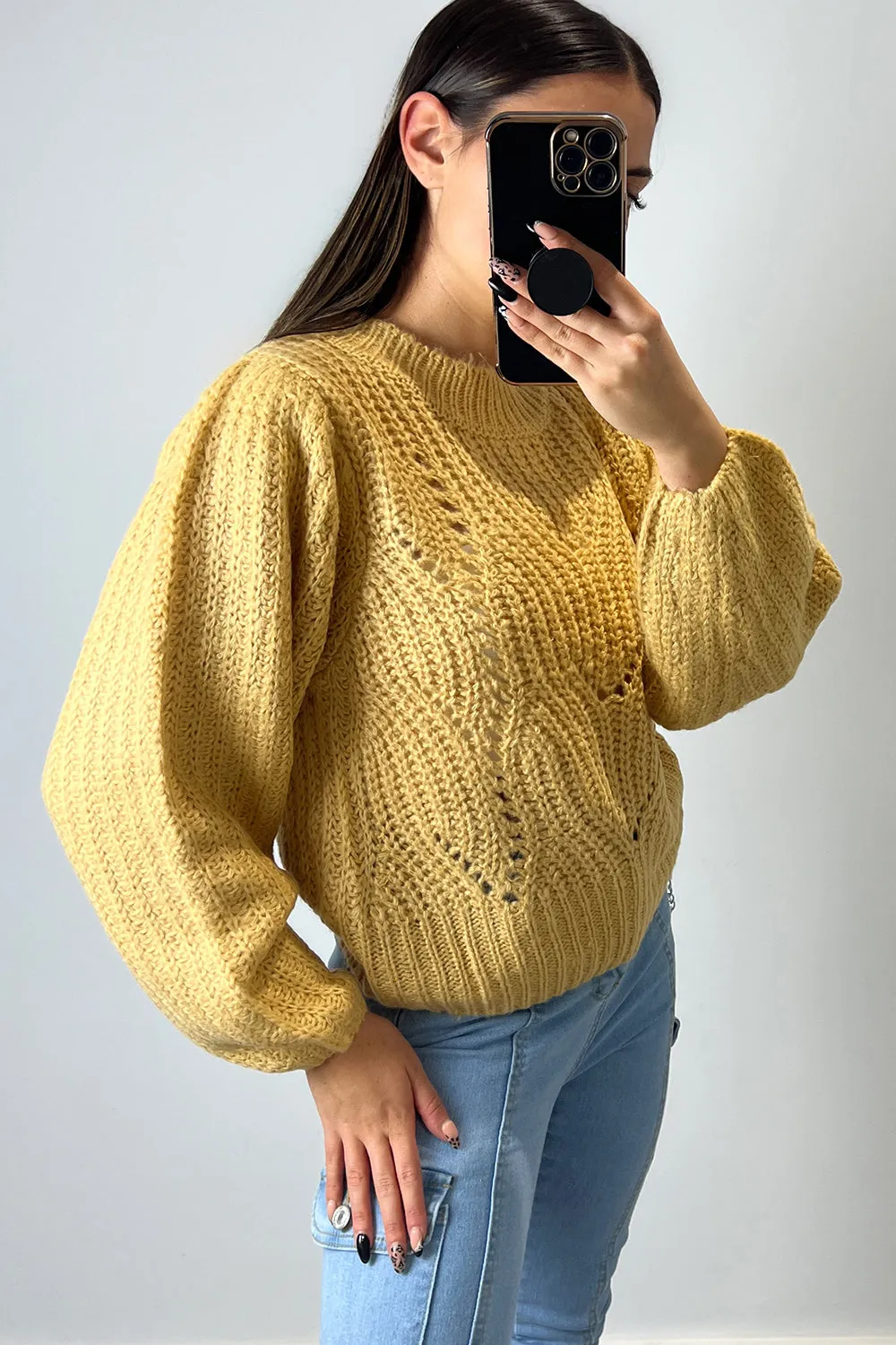 Brianna Camel Chunky Knit Jumper