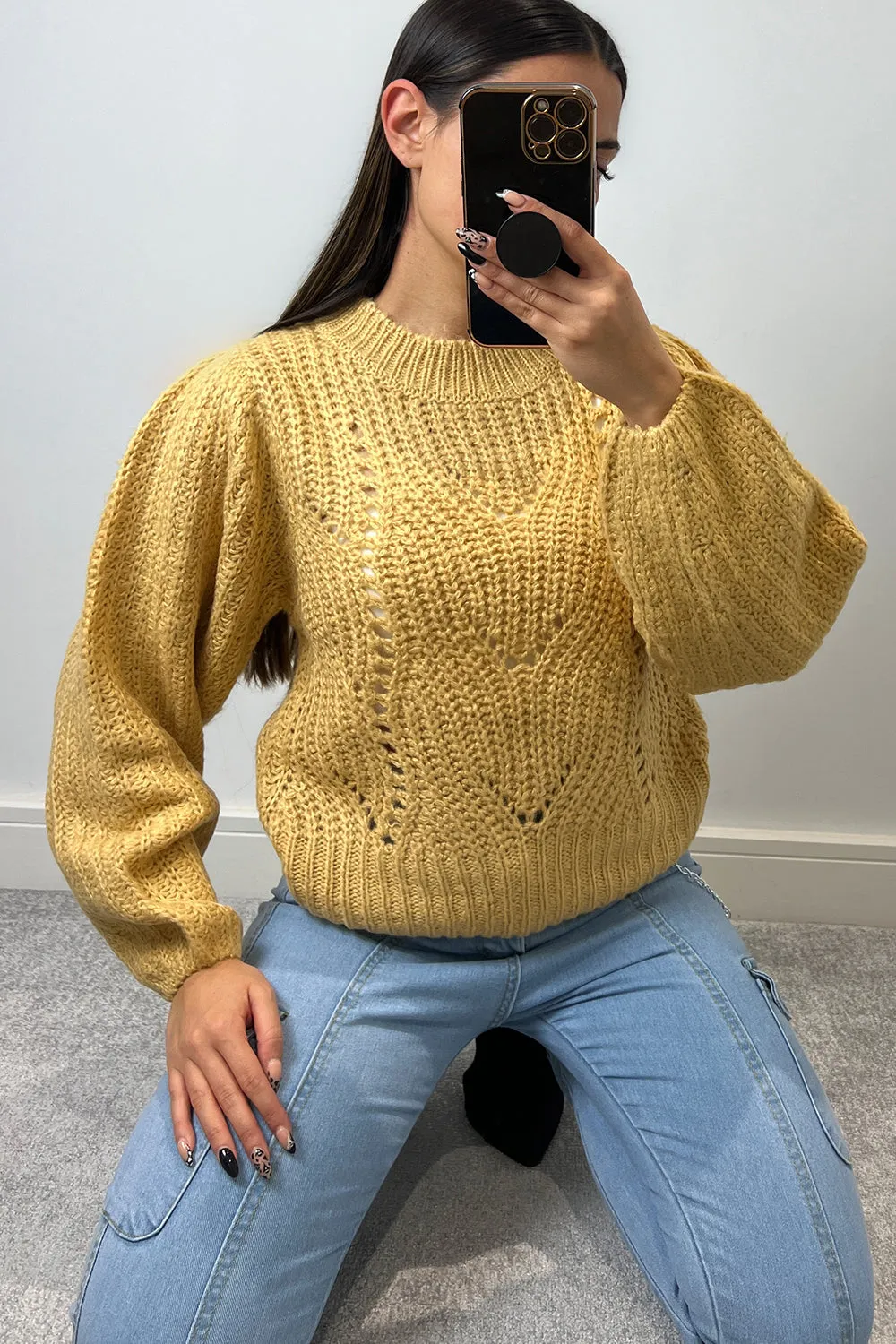 Brianna Camel Chunky Knit Jumper