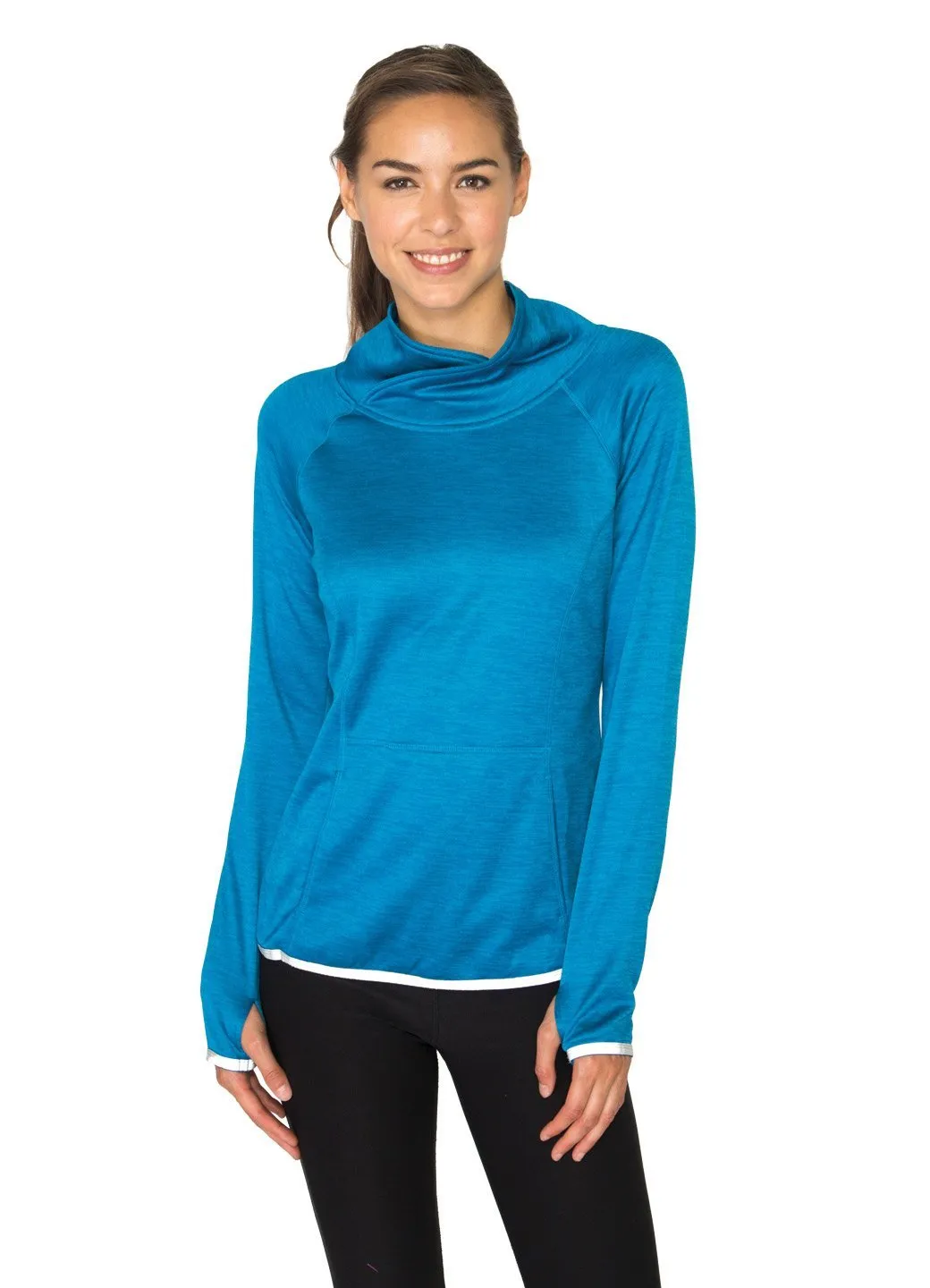 Brushed Back High Low Crossover Pullover with Reflective Trim