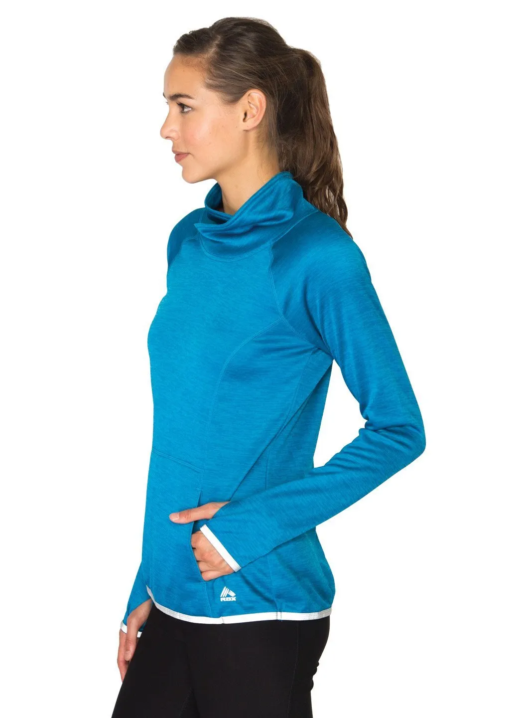 Brushed Back High Low Crossover Pullover with Reflective Trim