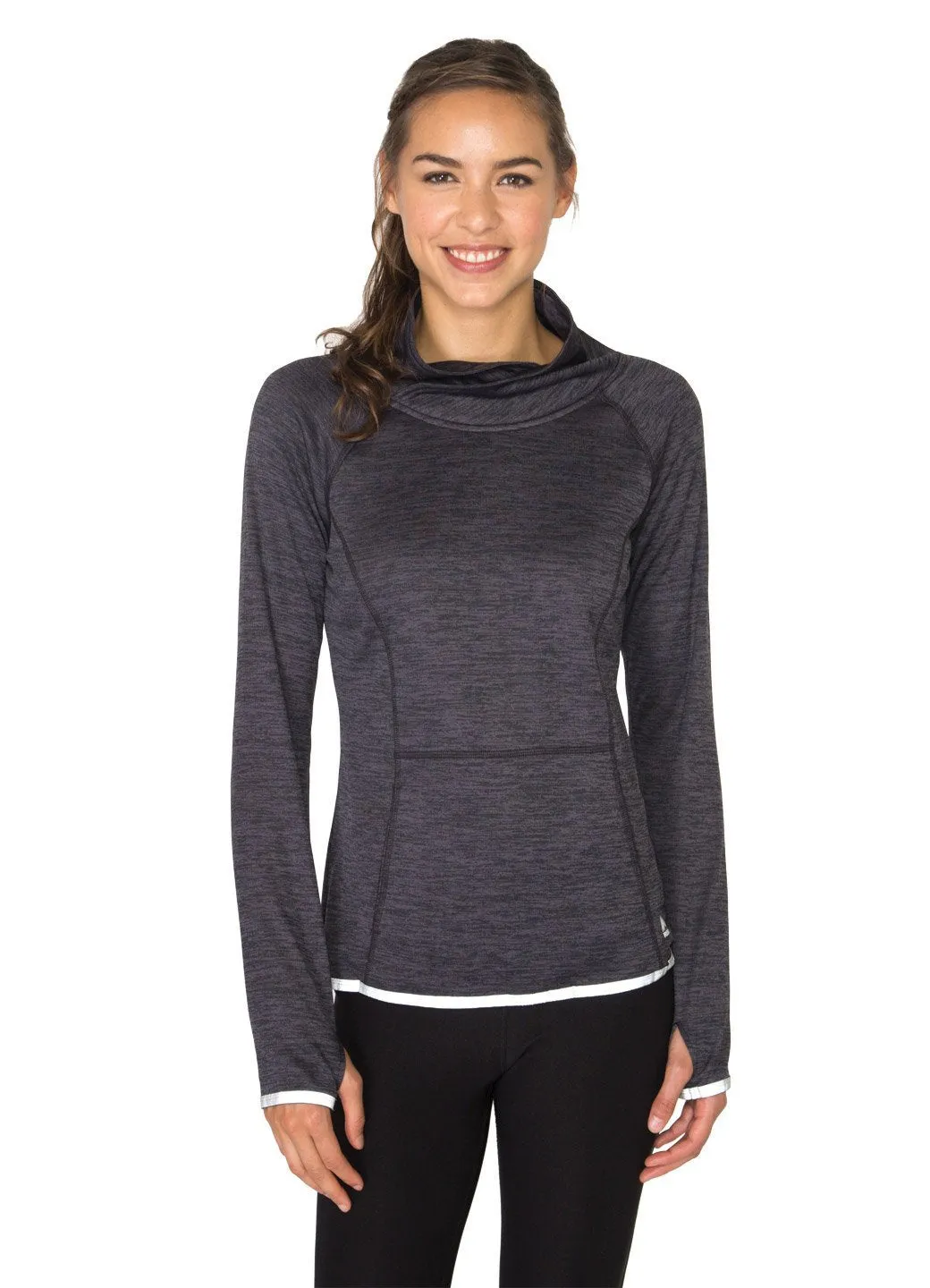 Brushed Back High Low Crossover Pullover with Reflective Trim