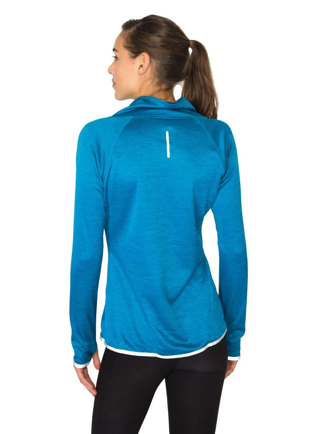 Brushed Back High Low Crossover Pullover with Reflective Trim