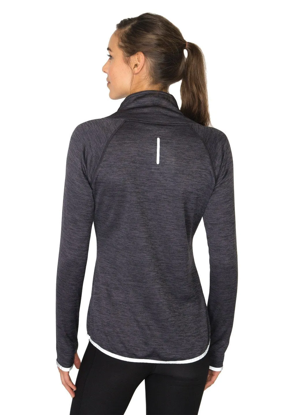 Brushed Back High Low Crossover Pullover with Reflective Trim
