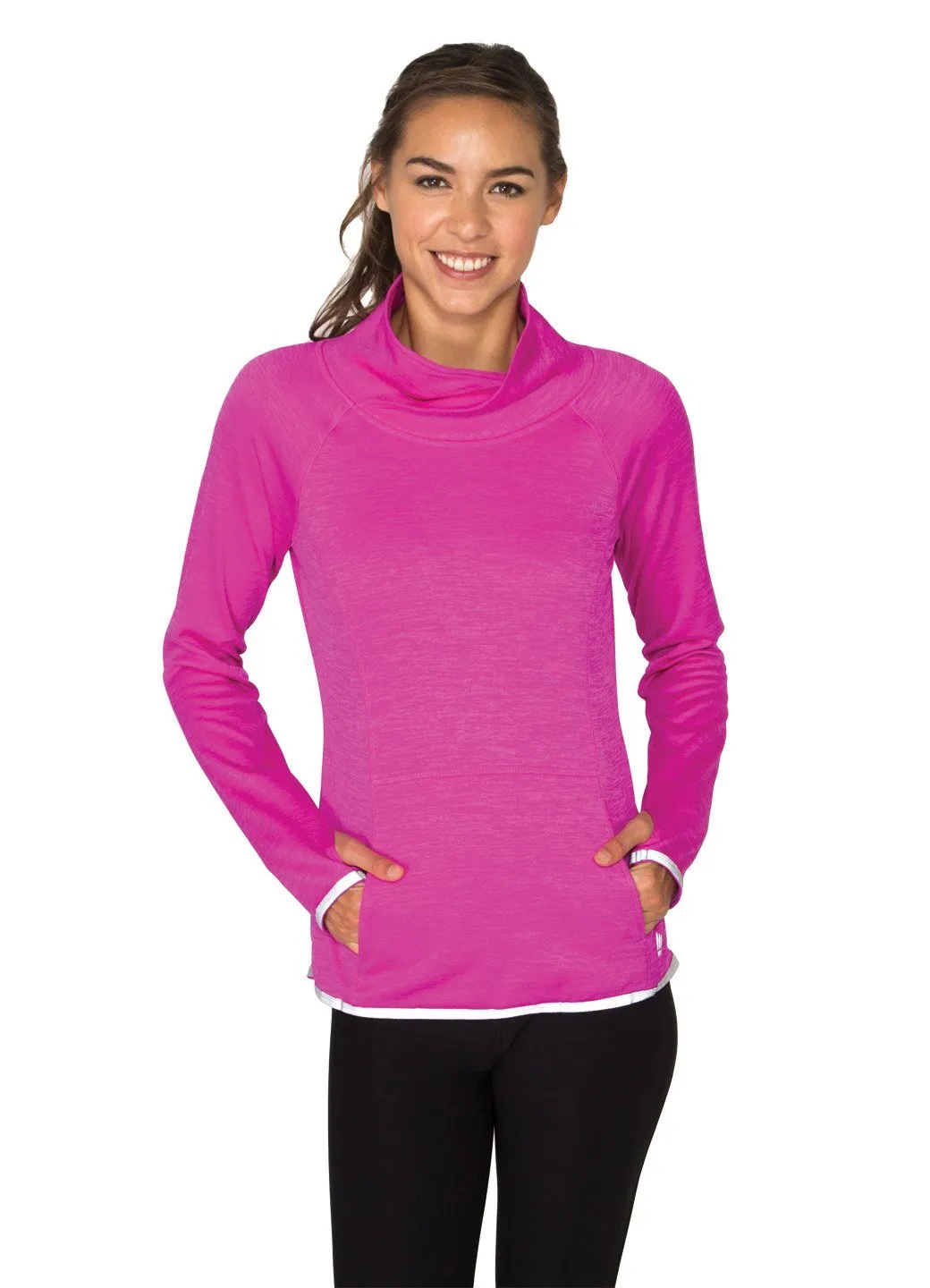 Brushed Back High Low Crossover Pullover with Reflective Trim