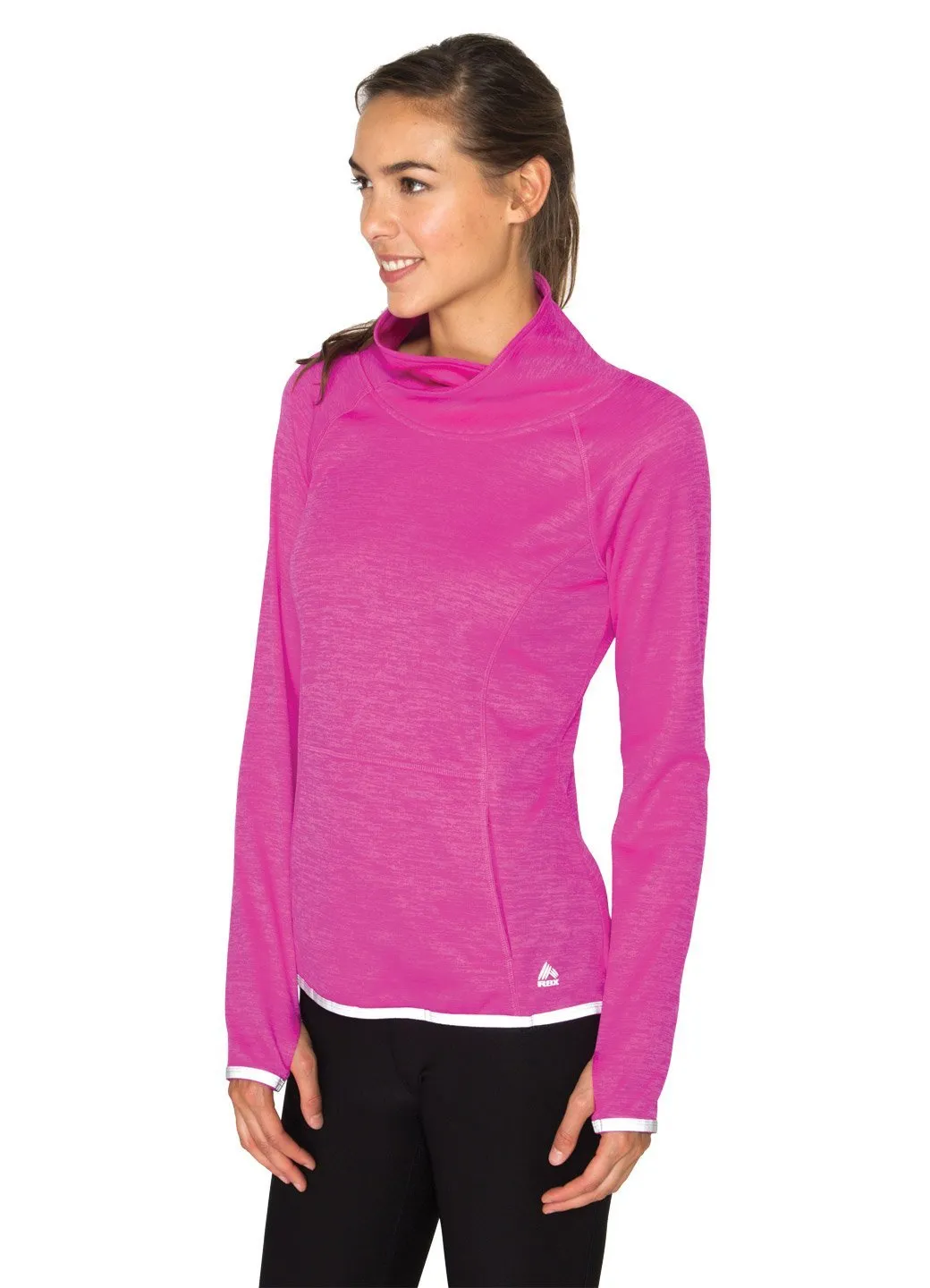 Brushed Back High Low Crossover Pullover with Reflective Trim