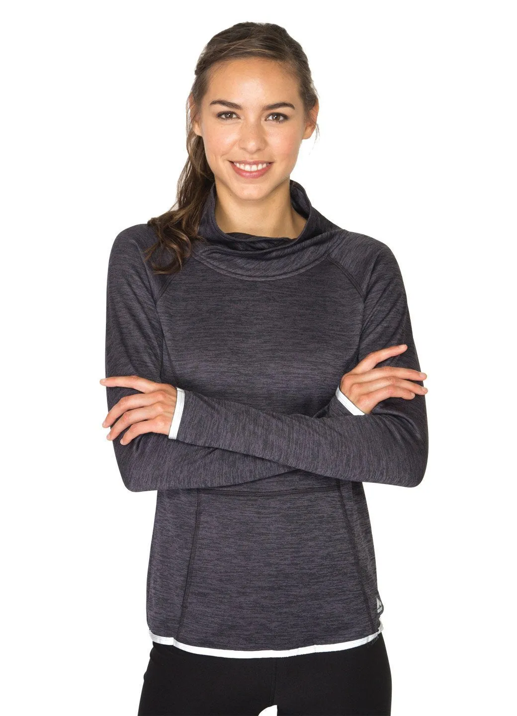 Brushed Back High Low Crossover Pullover with Reflective Trim