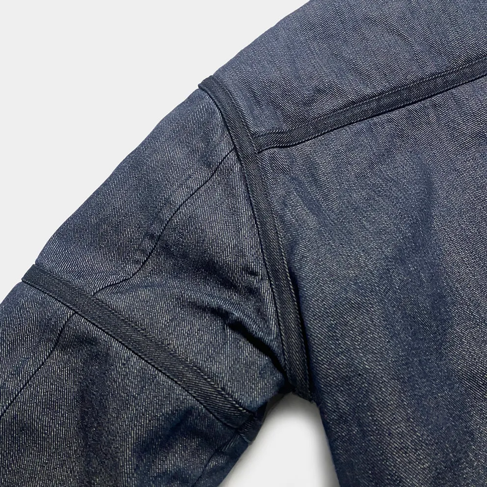 BZEN M.3054 GENGHIS-I REGULAR FIT RAF WW2 INSPIRED AVIATOR FLYING GRIZZLY DENIM JACKET-12OZ-E1 INDIGO