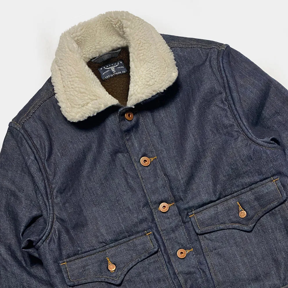 BZEN M.3139L NORTON REGULAR FIT VINTAGE INSPIRED 4 POCKET SHERPA LINED COMFORT STRETCH DENIM JACKET-12OZ-HRH INDIGO