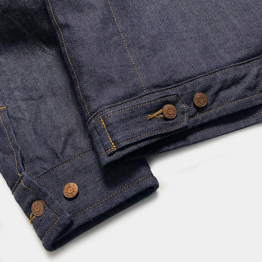 BZEN M.3139L NORTON REGULAR FIT VINTAGE INSPIRED 4 POCKET SHERPA LINED COMFORT STRETCH DENIM JACKET-12OZ-HRH INDIGO