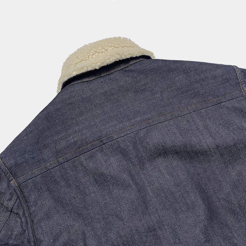 BZEN M.3139L NORTON REGULAR FIT VINTAGE INSPIRED 4 POCKET SHERPA LINED COMFORT STRETCH DENIM JACKET-12OZ-HRH INDIGO