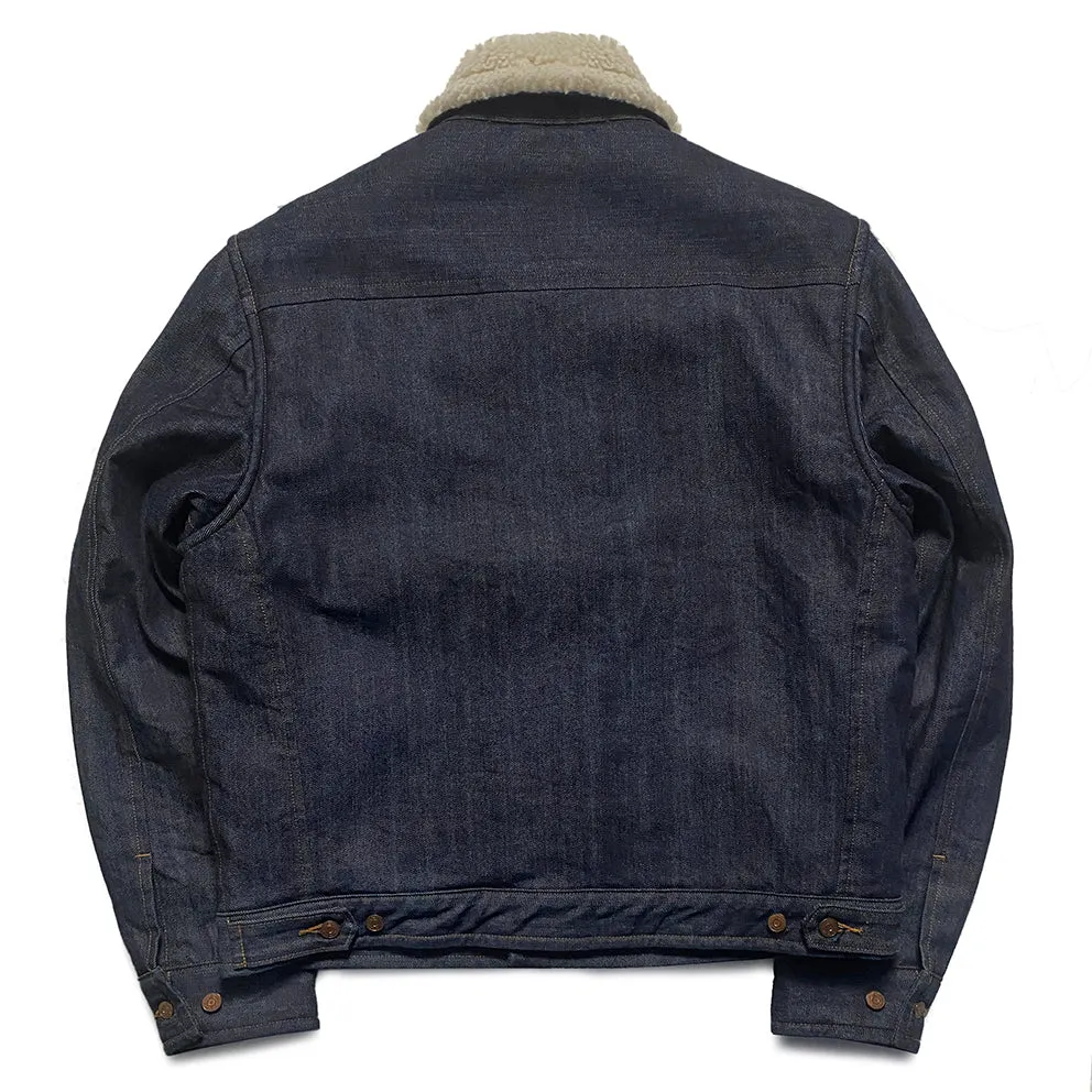 BZEN M.3139L NORTON REGULAR FIT VINTAGE INSPIRED 4 POCKET SHERPA LINED COMFORT STRETCH DENIM JACKET-12OZ-HRH INDIGO