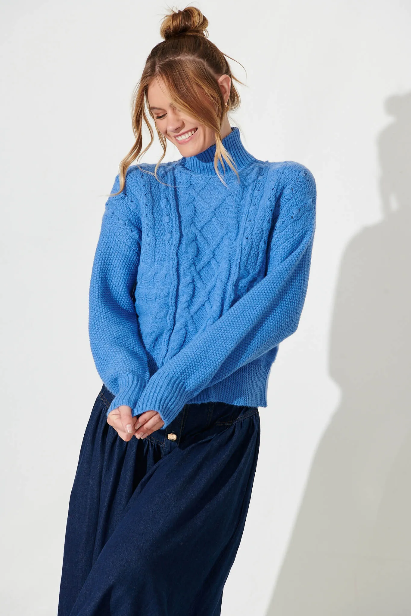 Carino Knit In Blue Wool Blend