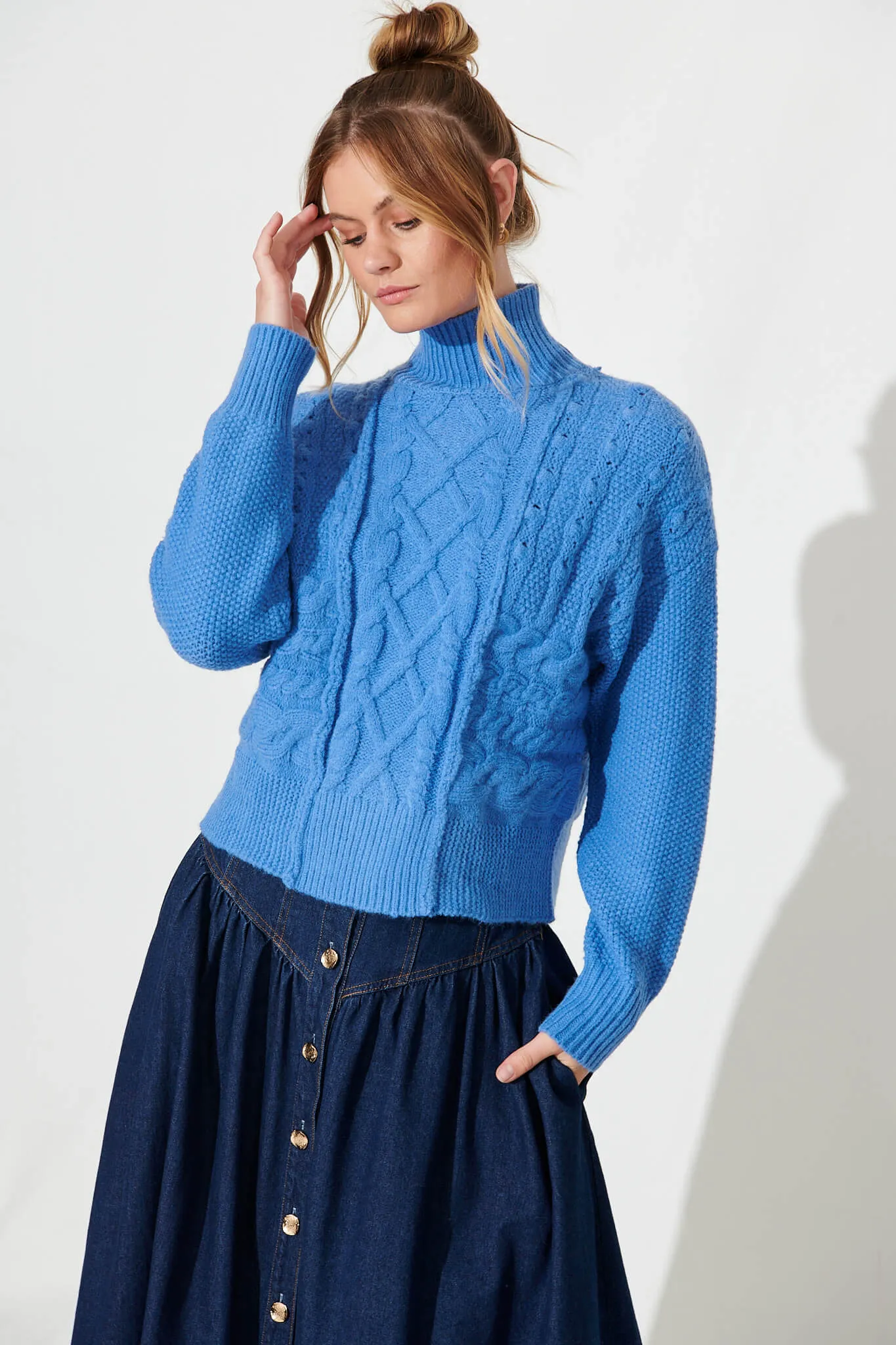 Carino Knit In Blue Wool Blend