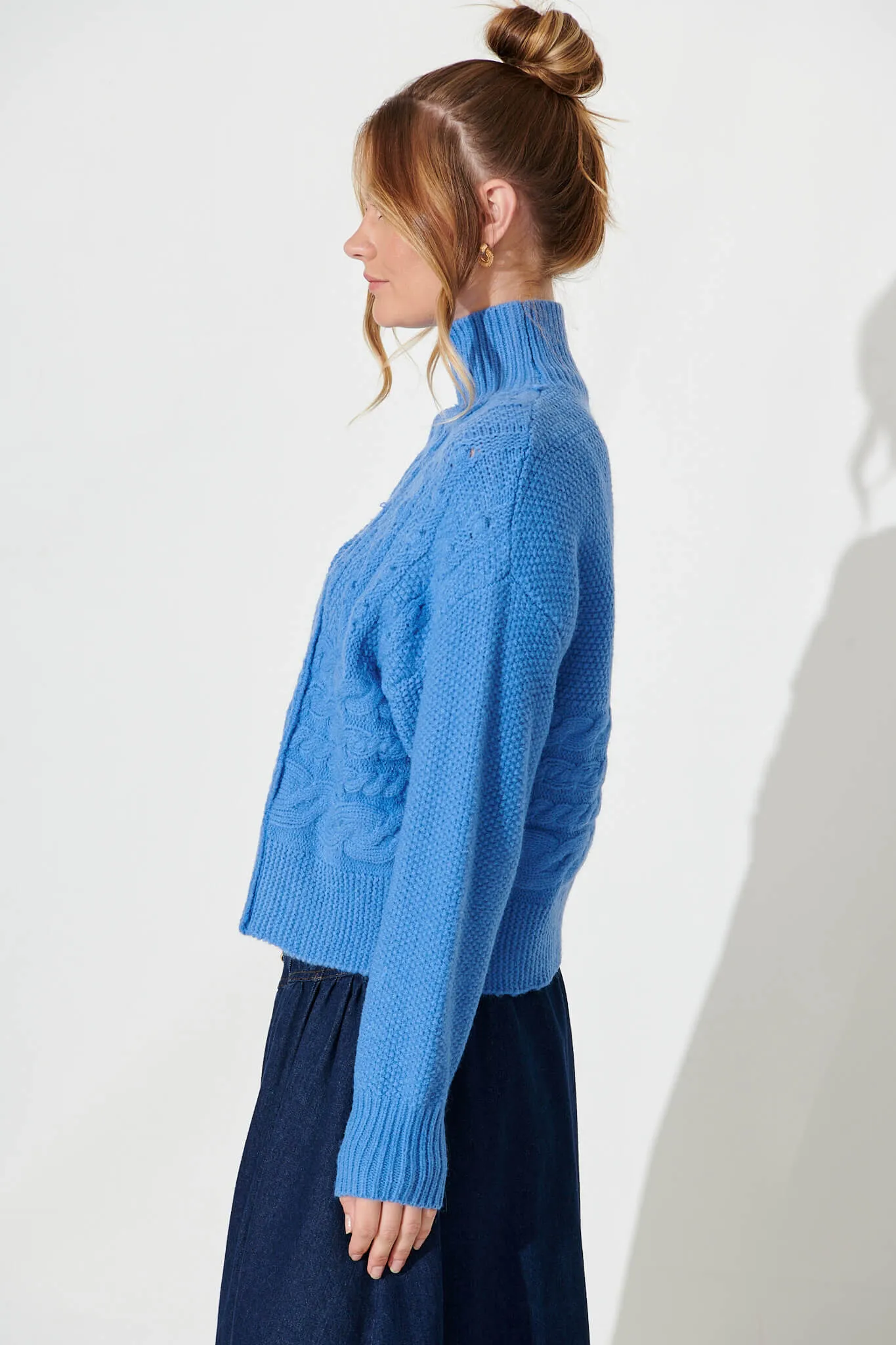 Carino Knit In Blue Wool Blend