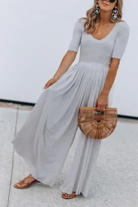 CHICMY- U-Neck Elegant Wide Leg Casual Jumpsuit