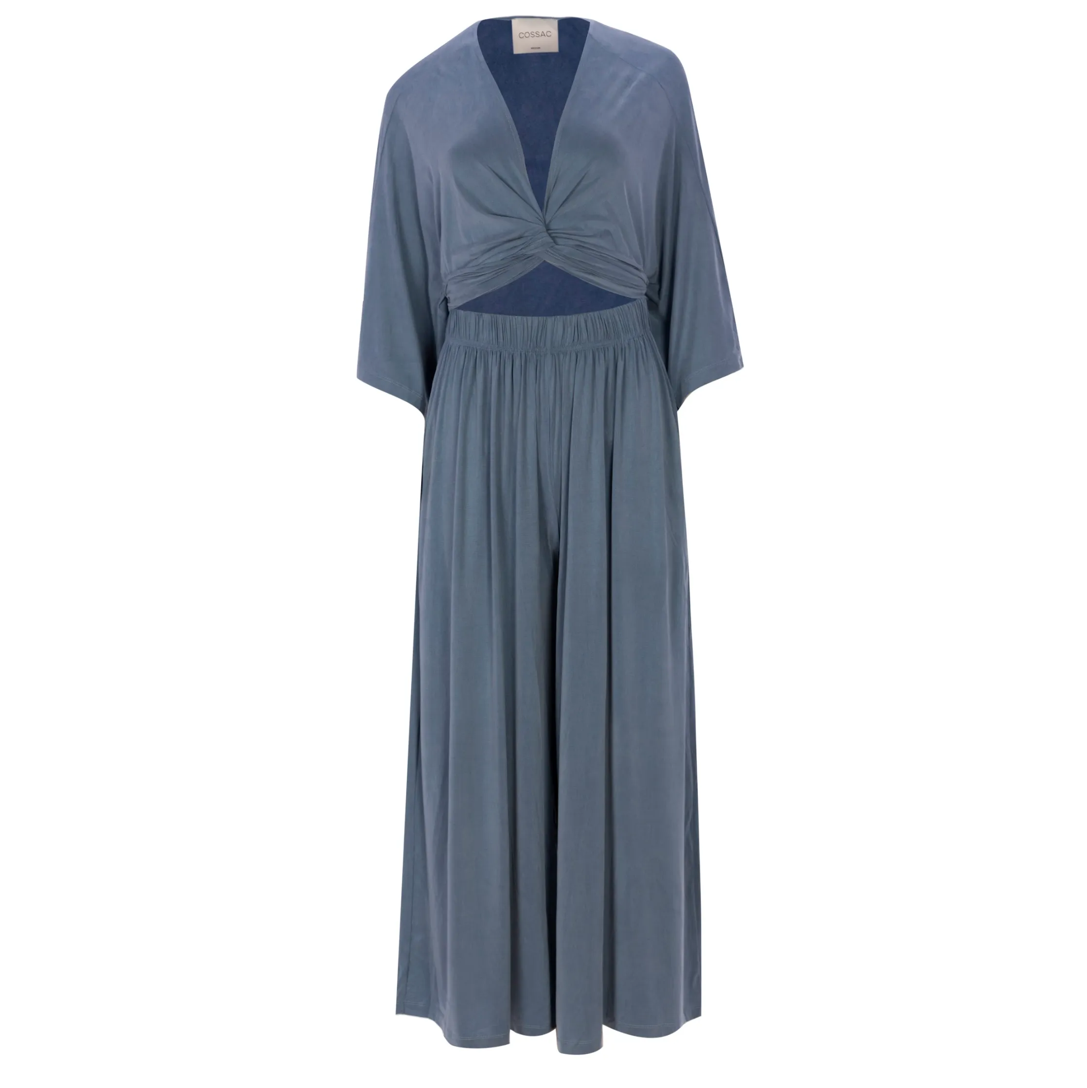 cupro multiwrap jumpsuit - blue
