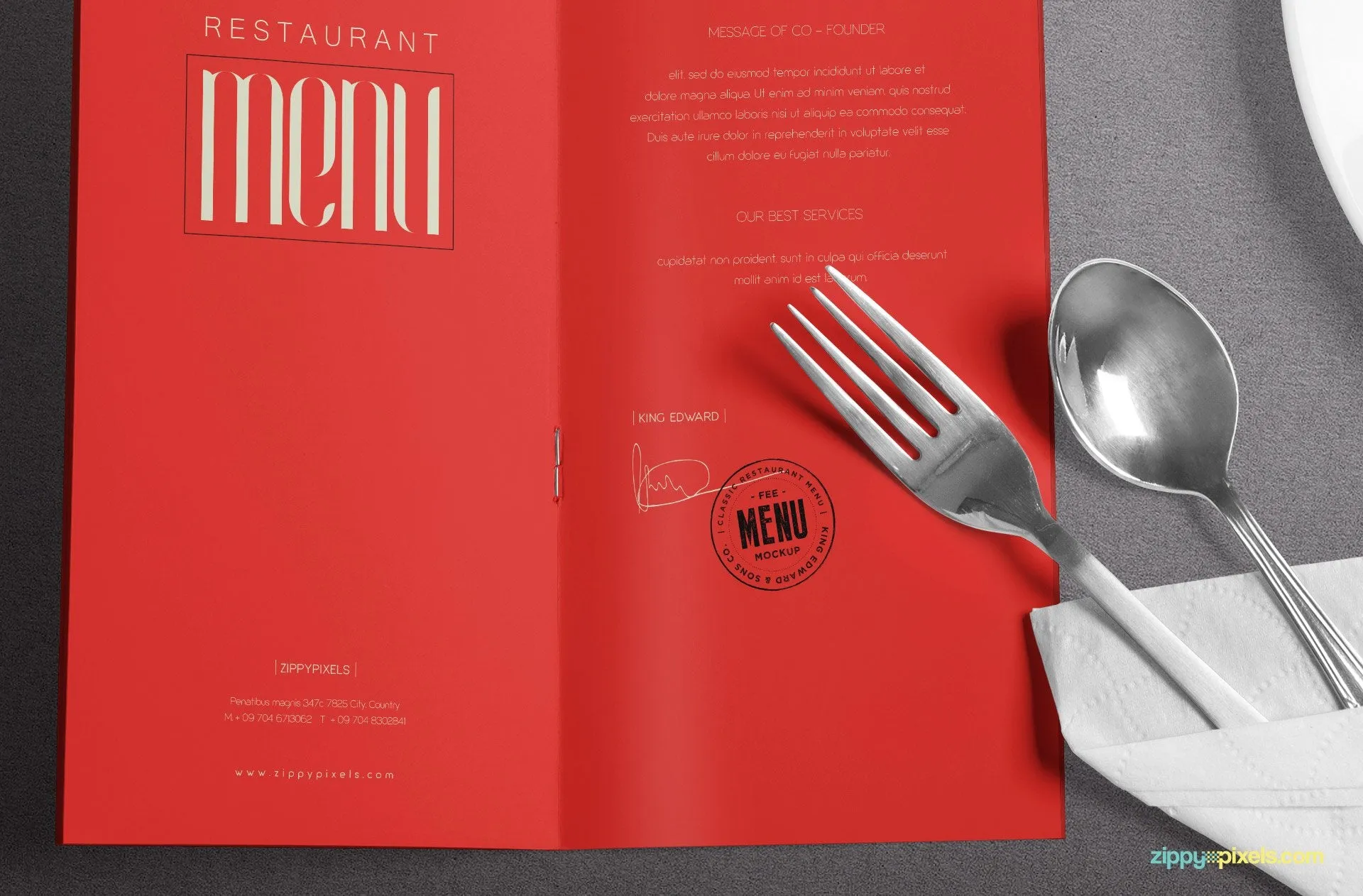 Free Sophisticated Menu Mockup
