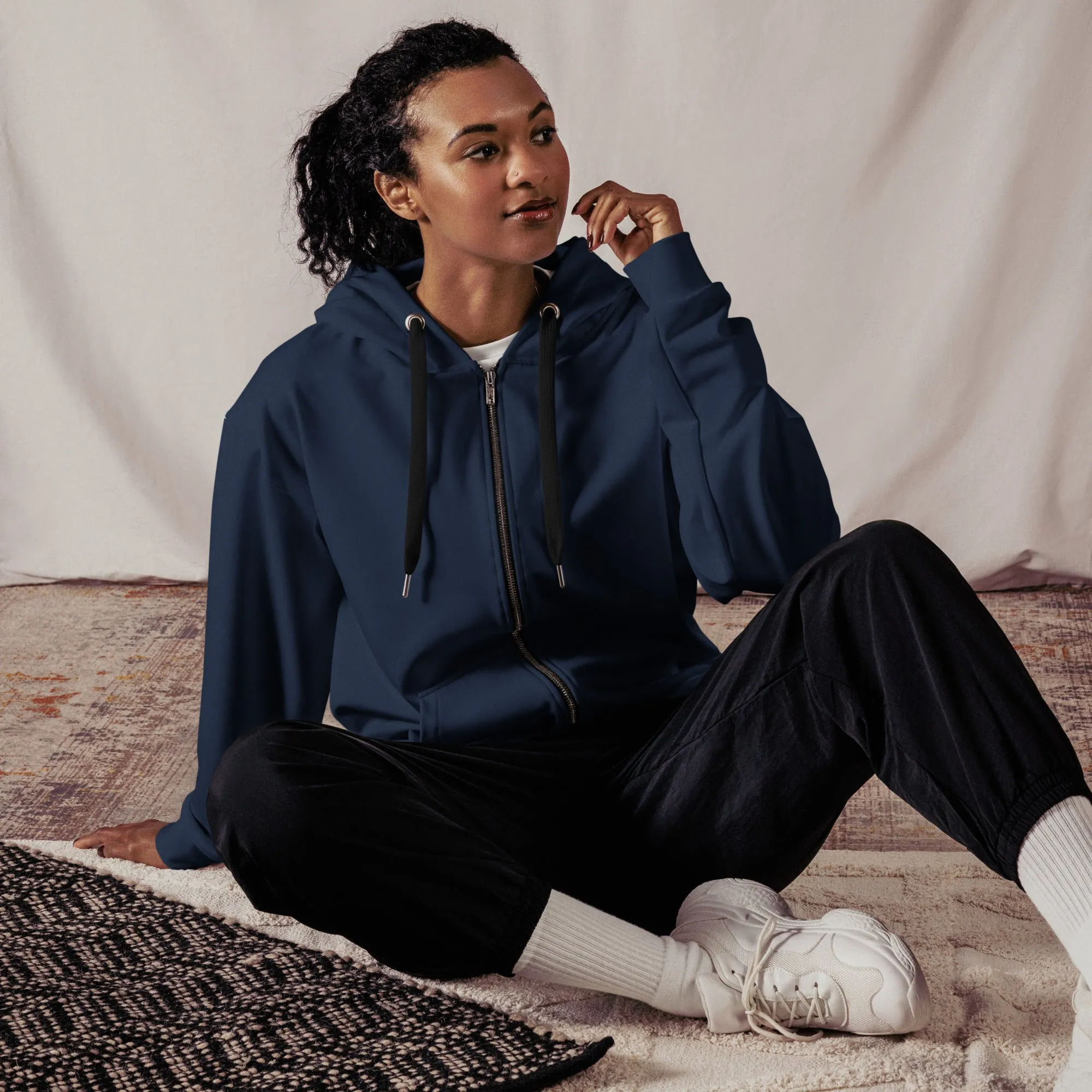 GS GRAPHIX ZIP HOODIE NAVY - THE FUTURE IS FEMALE