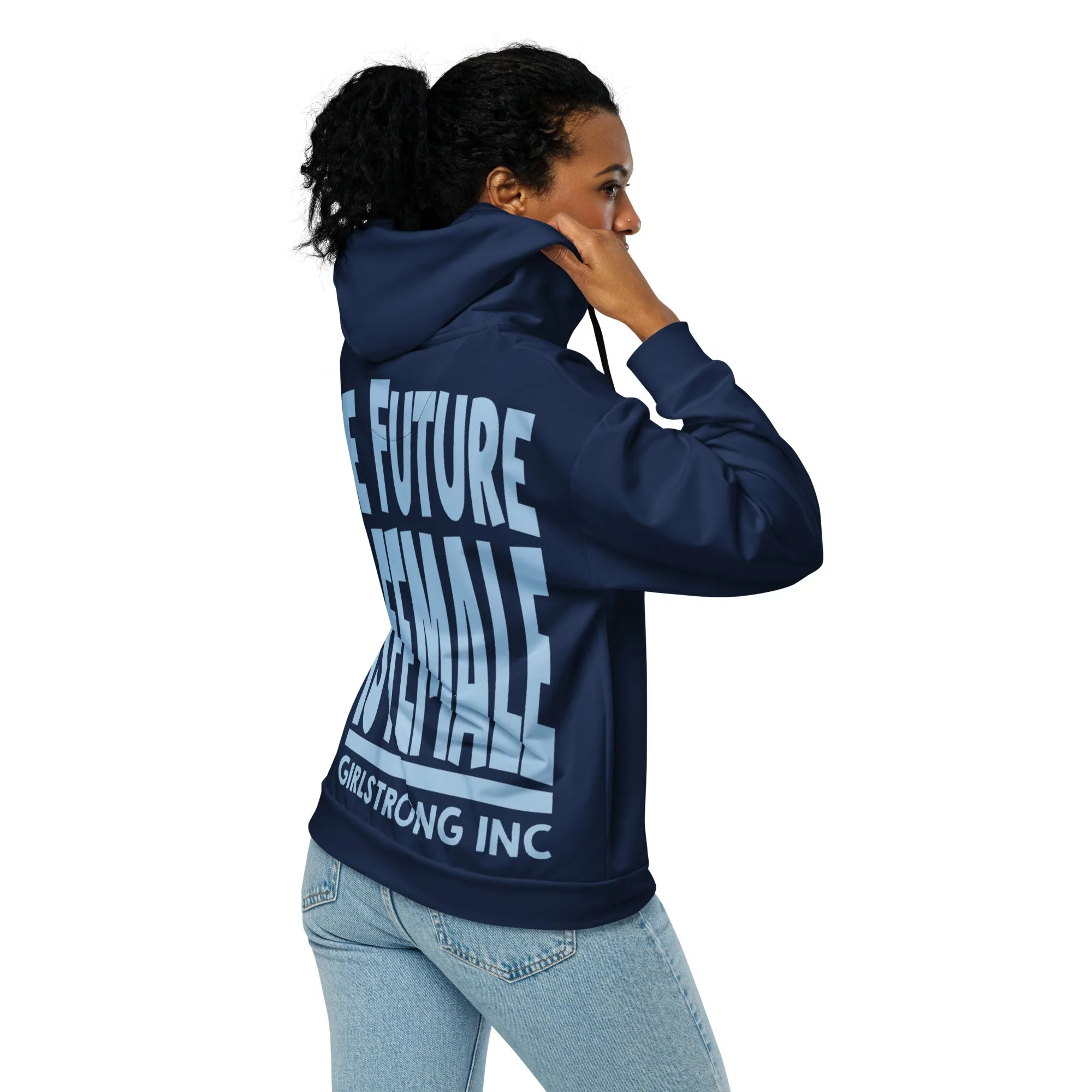 GS GRAPHIX ZIP HOODIE NAVY - THE FUTURE IS FEMALE