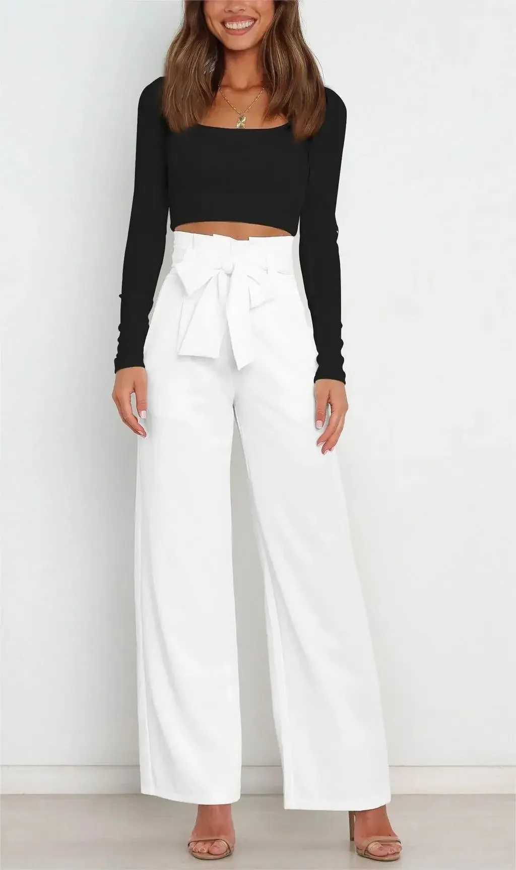 High Waist Belted Pants