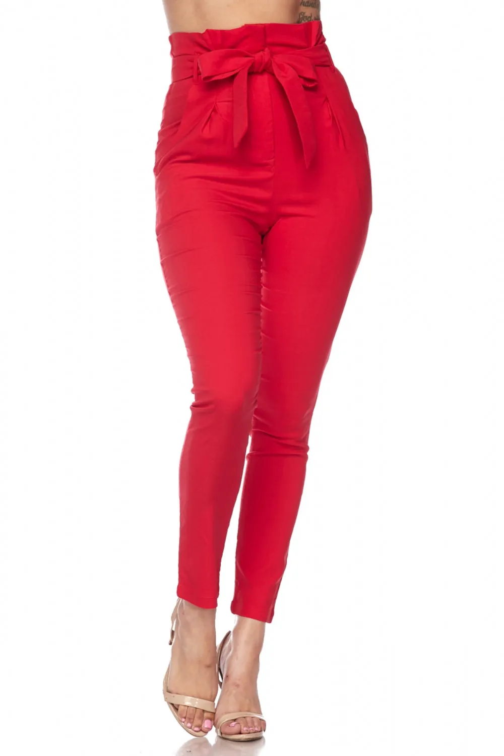 High Waist Belted Pants