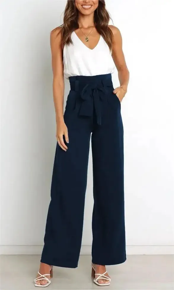 High Waist Belted Pants