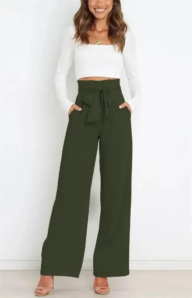 High Waist Belted Pants
