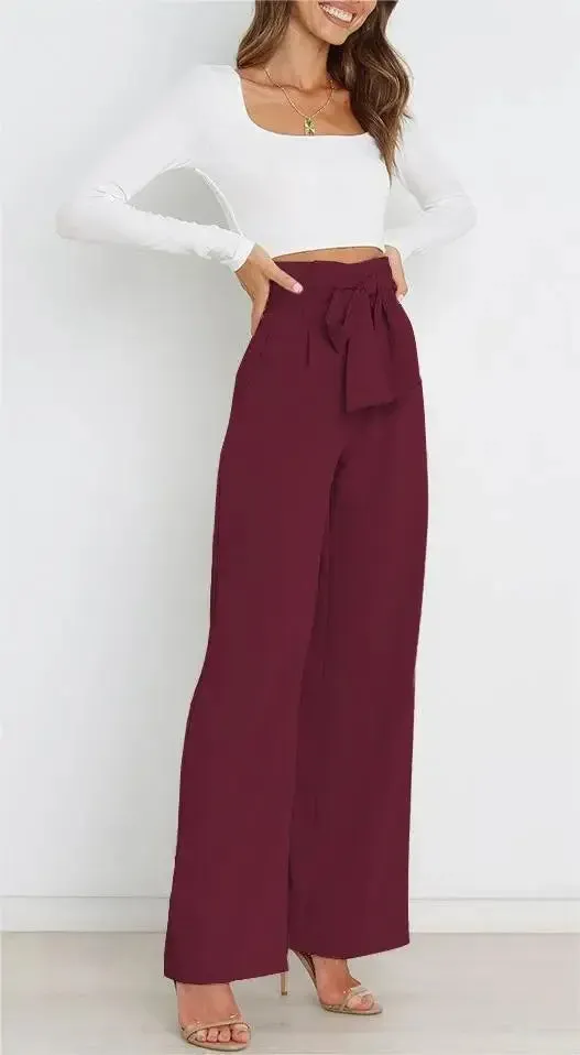 High Waist Belted Pants