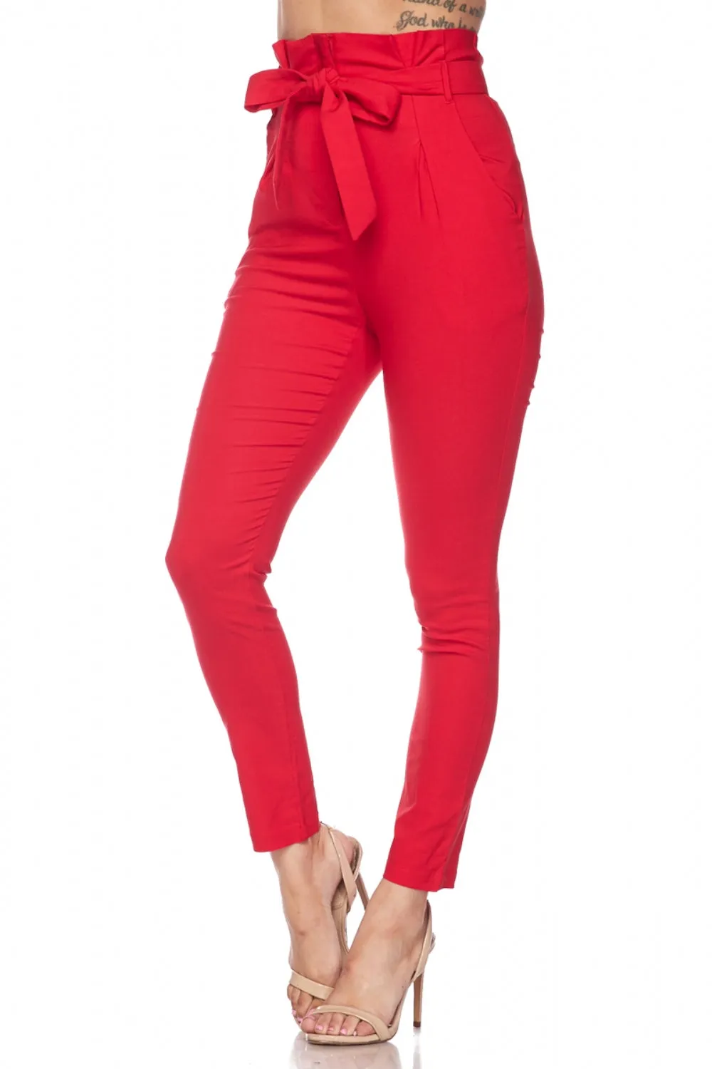 High Waist Belted Pants