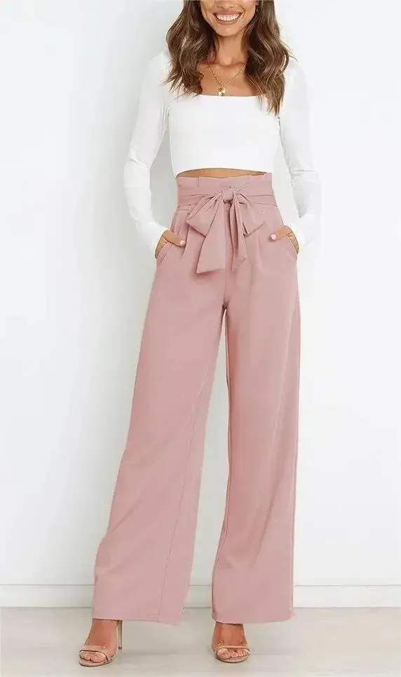 High Waist Belted Pants