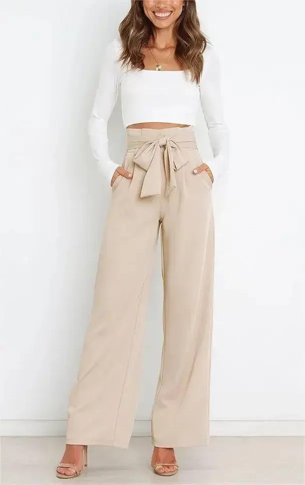 High Waist Belted Pants