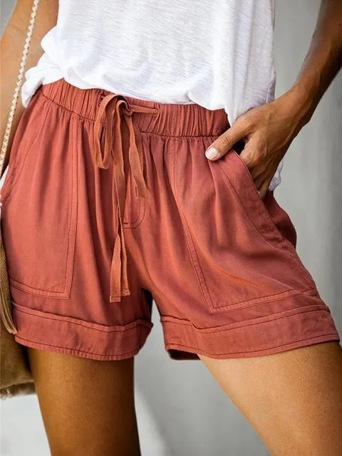 High Waist Lace-Up Shorts