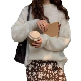 Ivyshape | Basic Round Neck Pullover Knitted Sweater