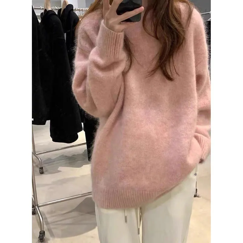 Ivyshape | Basic Round Neck Pullover Knitted Sweater