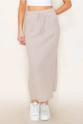 Knit Midi Skirt -Black