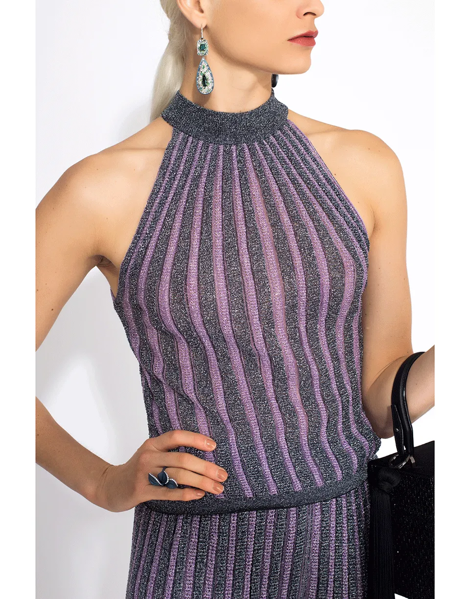 Lamé Halter Top