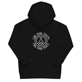 Live Your Truth, Find Your Peace Kids eco hoodie